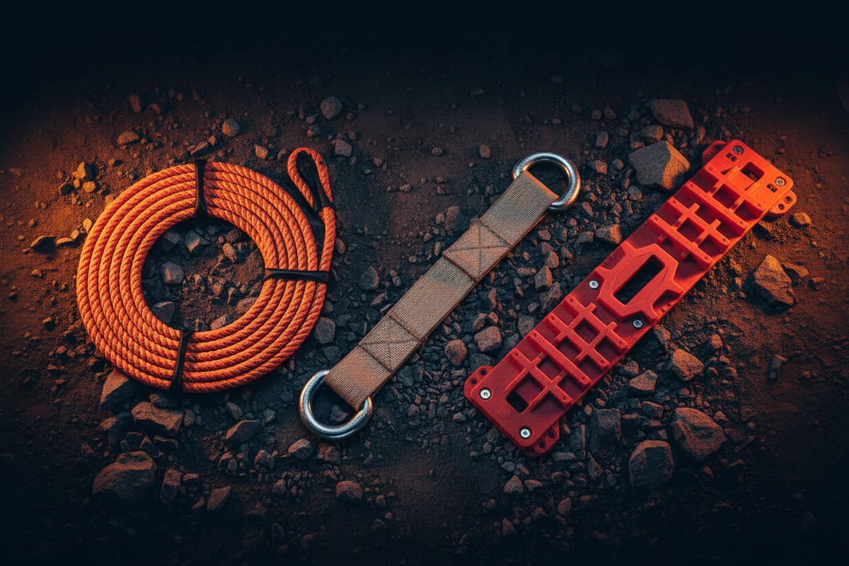 Off-Road Recovery 101: Tow Ropes vs. Kinetic Ropes vs. Traction Belts