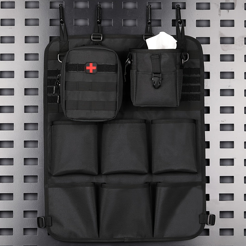 Car seat back storage bag, camping accessories wash bag with adjustable shoulder strap, outdoor camping cosmetic bag