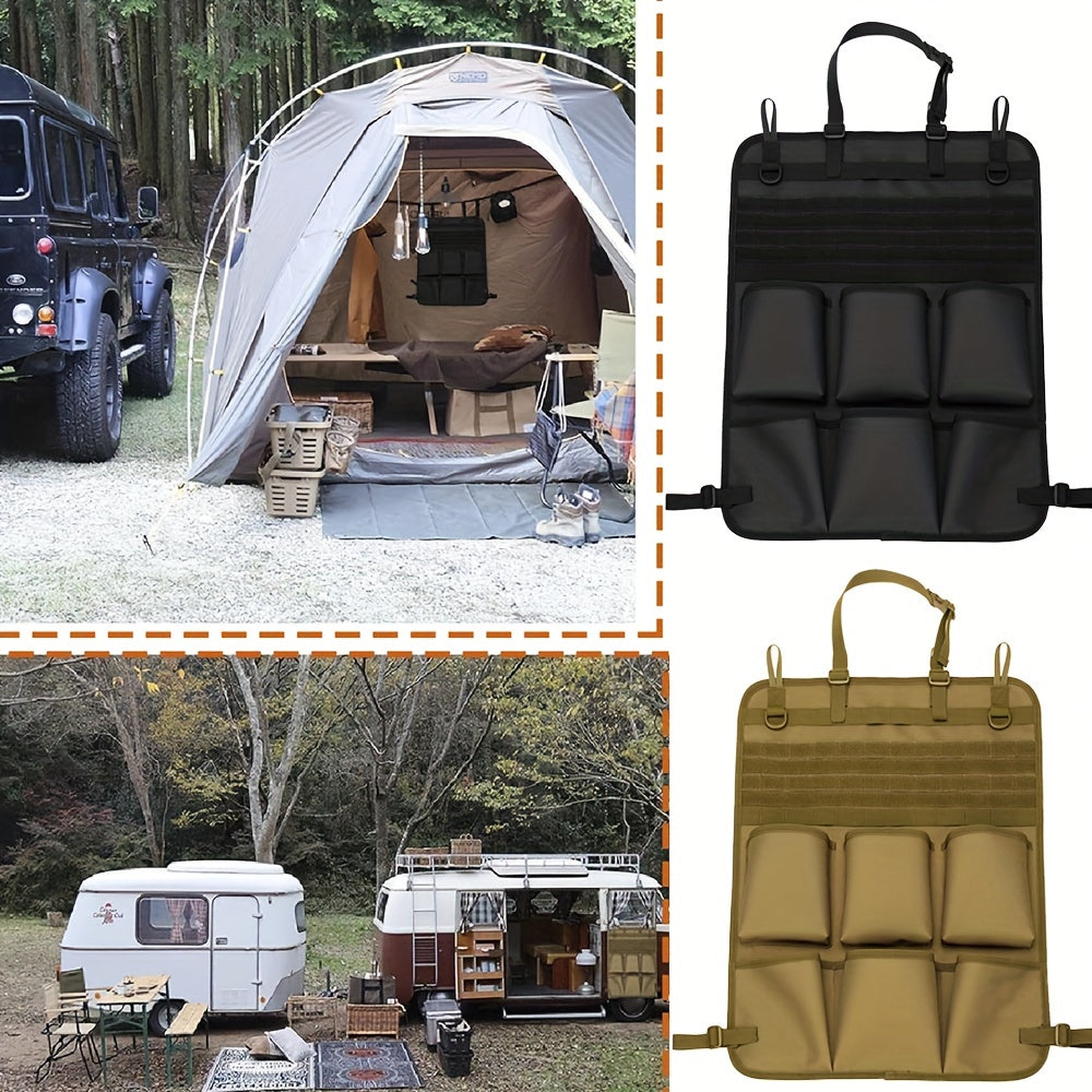 Car seat back storage bag, camping accessories wash bag with adjustable shoulder strap, outdoor camping cosmetic bag