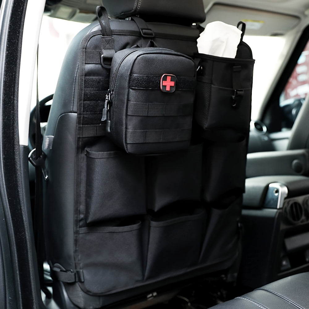 Car seat back storage bag, camping accessories wash bag with adjustable shoulder strap, outdoor camping cosmetic bag
