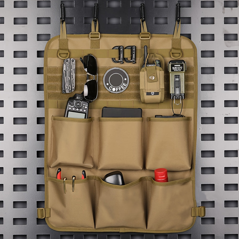 Car seat back storage bag, camping accessories wash bag with adjustable shoulder strap, outdoor camping cosmetic bag