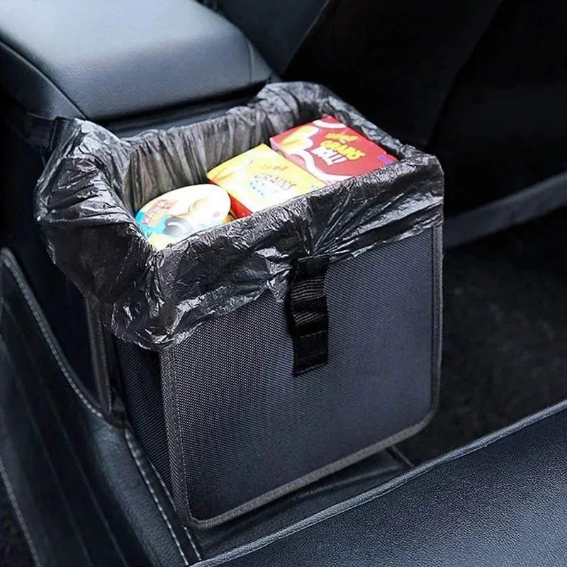 Car Hanging Trash Can Multipurpose Waterproof Backseat Organizer, Universal Vehicle Storage Bin for Snack Wrappers