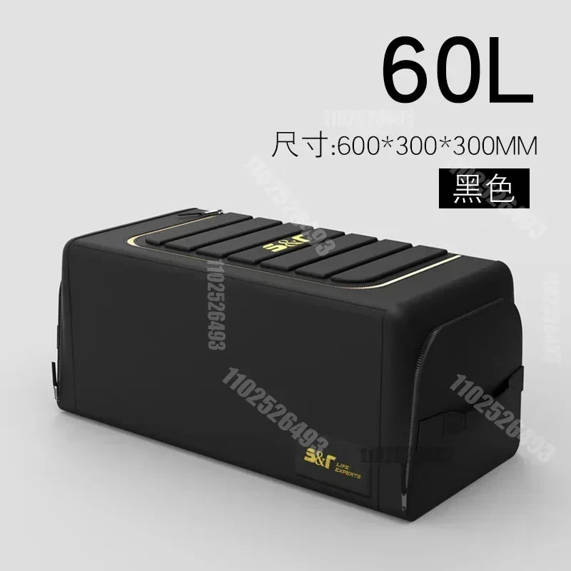 60L/70L Car Trunk Organizer Waterproof Auto Cargo Storage Organizer Non-slip Car Storage Box Car Interior Supplies For SUV Truck