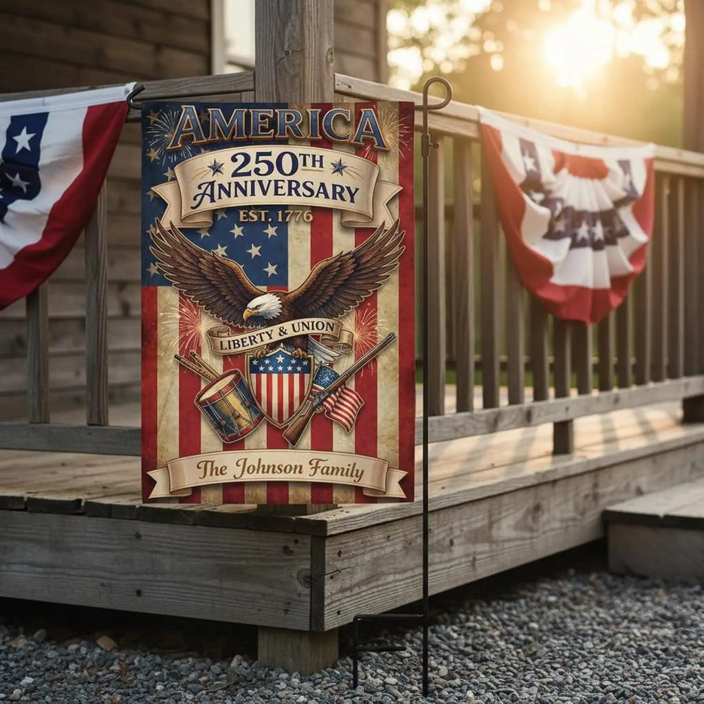 Customized 250th Anniversary USA Flags, USA 4th of July Patriotic Yard Sign, Liberty Of Statue America Garden Flags, 250 Yea AAS