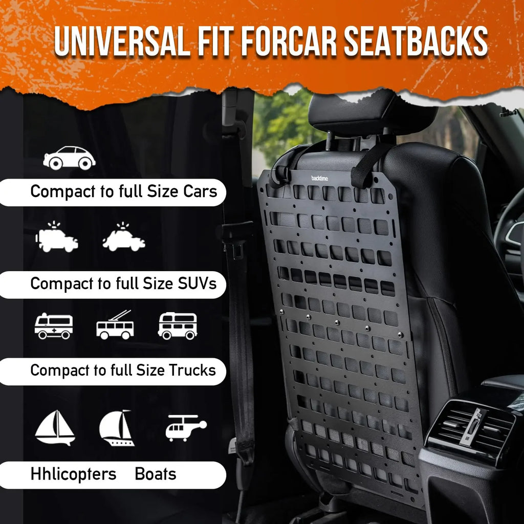 Car Seat Back Tactical Molle Panel Multifunctional Adjustable Seat Mesh Storage Organizer Tactical Vehicle Storage Hanging Plate