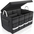 Trunk storage box for cars, practical, waterproof, anti-slip, foldable, with aluminum handle and reflective strip