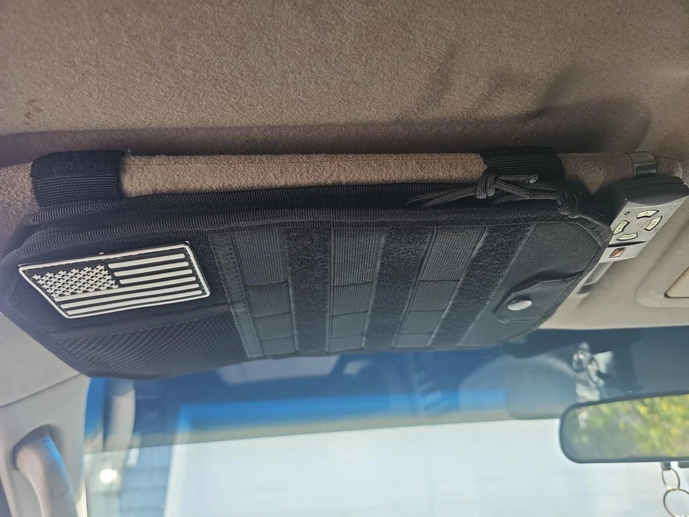Car Sun Visor Organizer Universal Car Sunshade Storage Clip for Car Accessories Storage Holder Molle Hunting Gears Bag