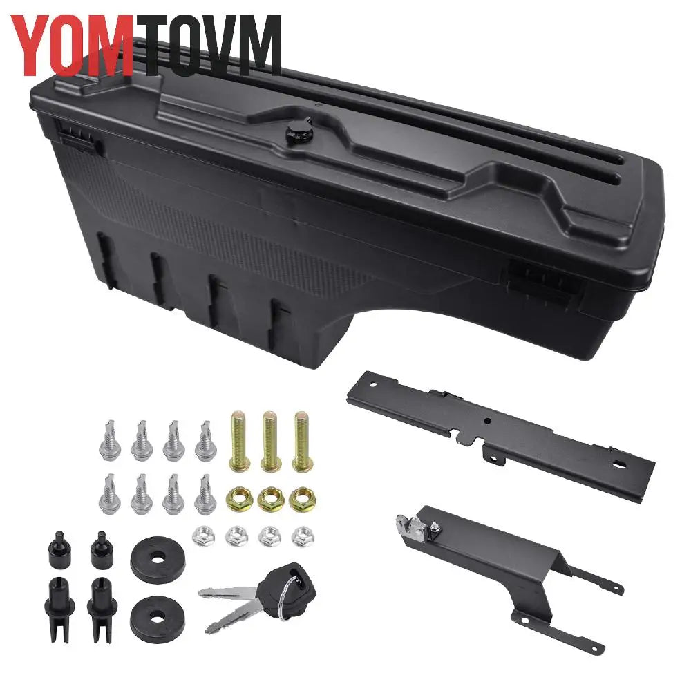 Truck Bed Storage Box for Ford F-150 2015 2016 - 2021 Left or Right Side Rear Trunk Tool Box Organizer Case ABS Waterproof Black