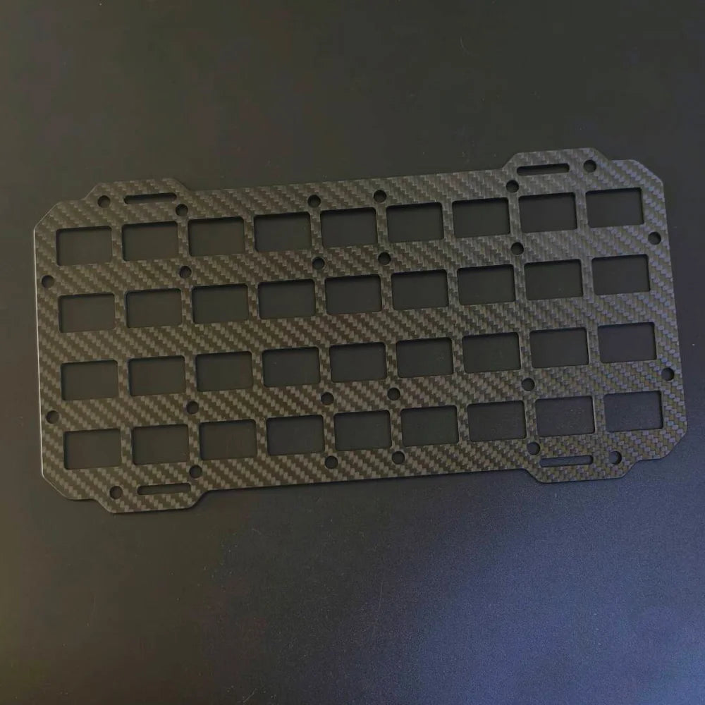 Fwoyonze Carbon Fiber Tactical Car Visor Organizer EDC Tool Hanger For Vehicle SUV, Truck Rigid Molle Panel Hunting Airsoft Gear