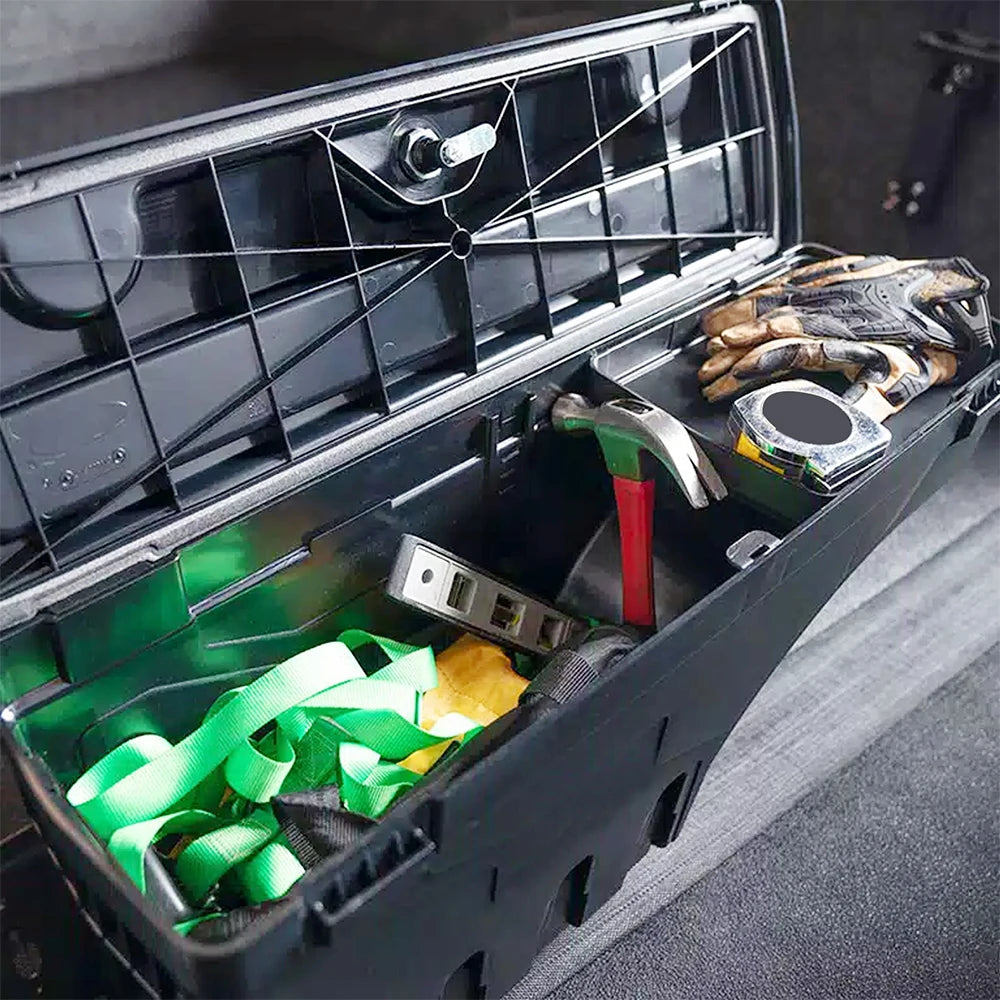 Truck Bed Storage Box for Ford F-150 2015 2016 - 2021 Left or Right Side Rear Trunk Tool Box Organizer Case ABS Waterproof Black
