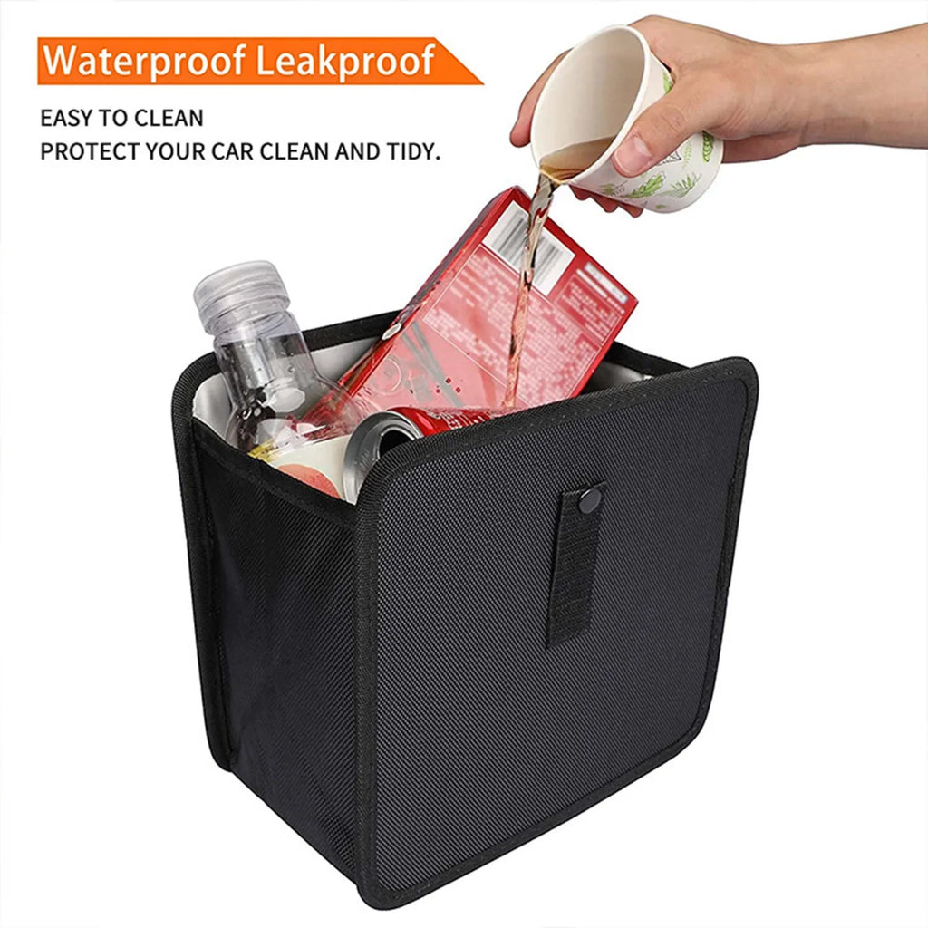 Car Hanging Trash Can Multipurpose Waterproof Backseat Organizer, Universal Vehicle Storage Bin for Snack Wrappers
