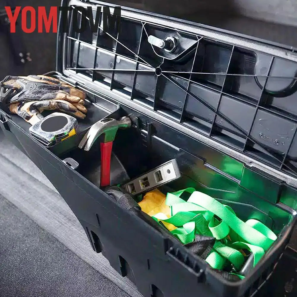 Truck Bed Storage Box for Ford F-150 2015 2016 - 2021 Left or Right Side Rear Trunk Tool Box Organizer Case ABS Waterproof Black