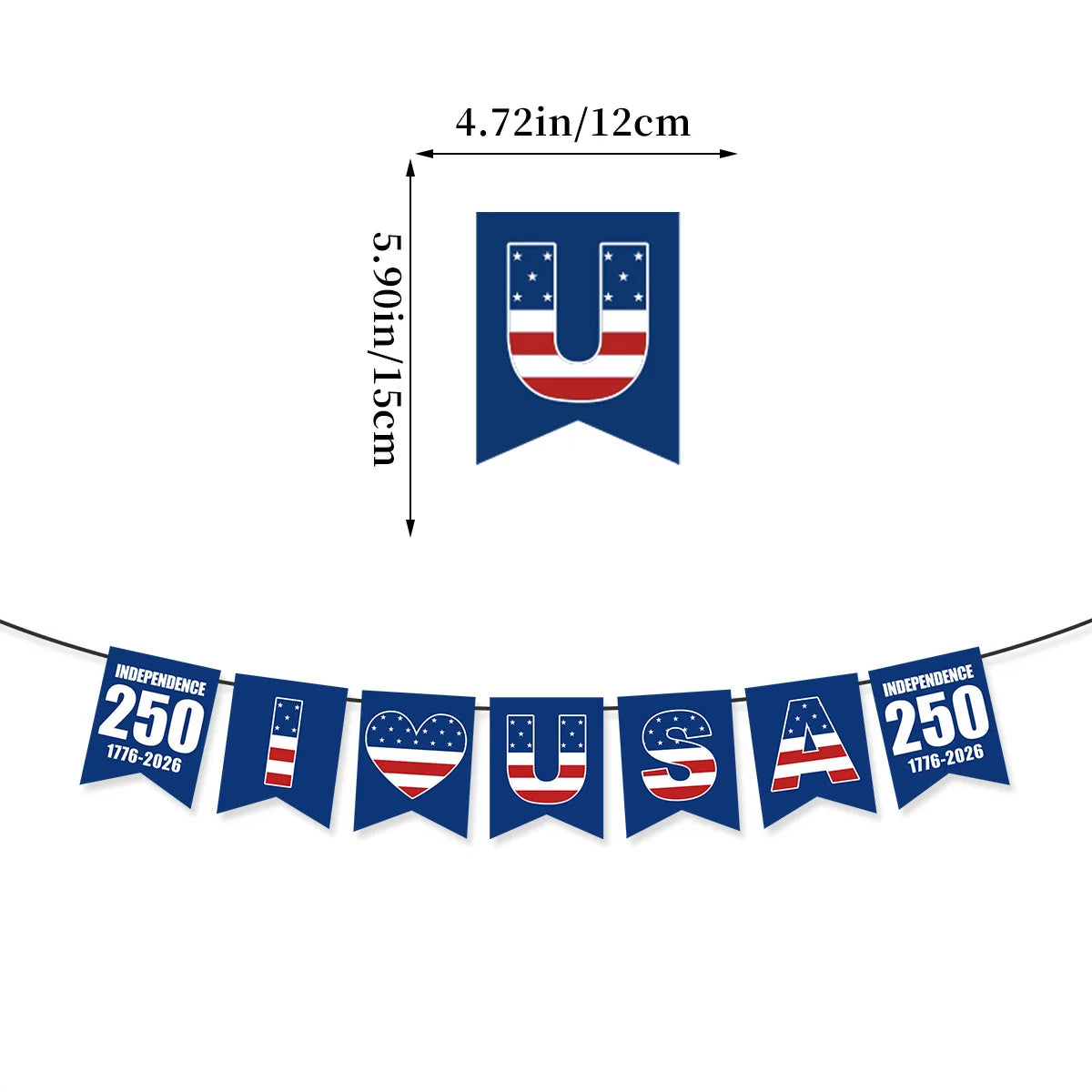 2026 America 250th Anniversary Party Decoration 1776-2026 Usa July 4th Flag Banner Pennant Wholesale