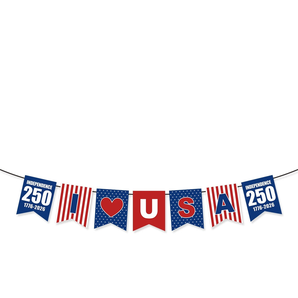 2026 America 250th Anniversary Party Decoration 1776-2026 Usa July 4th Flag Banner Pennant Wholesale