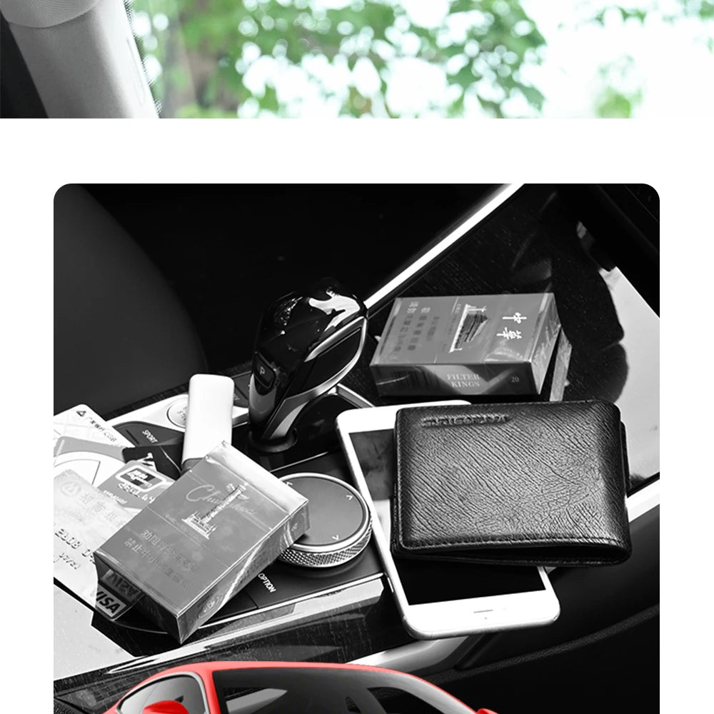 JFBONIN Car Sun Visor Organizer Storage Box with Sunglasses Clip Business Card Holder Bill Pen Holder - Vehicle Interior Accesso