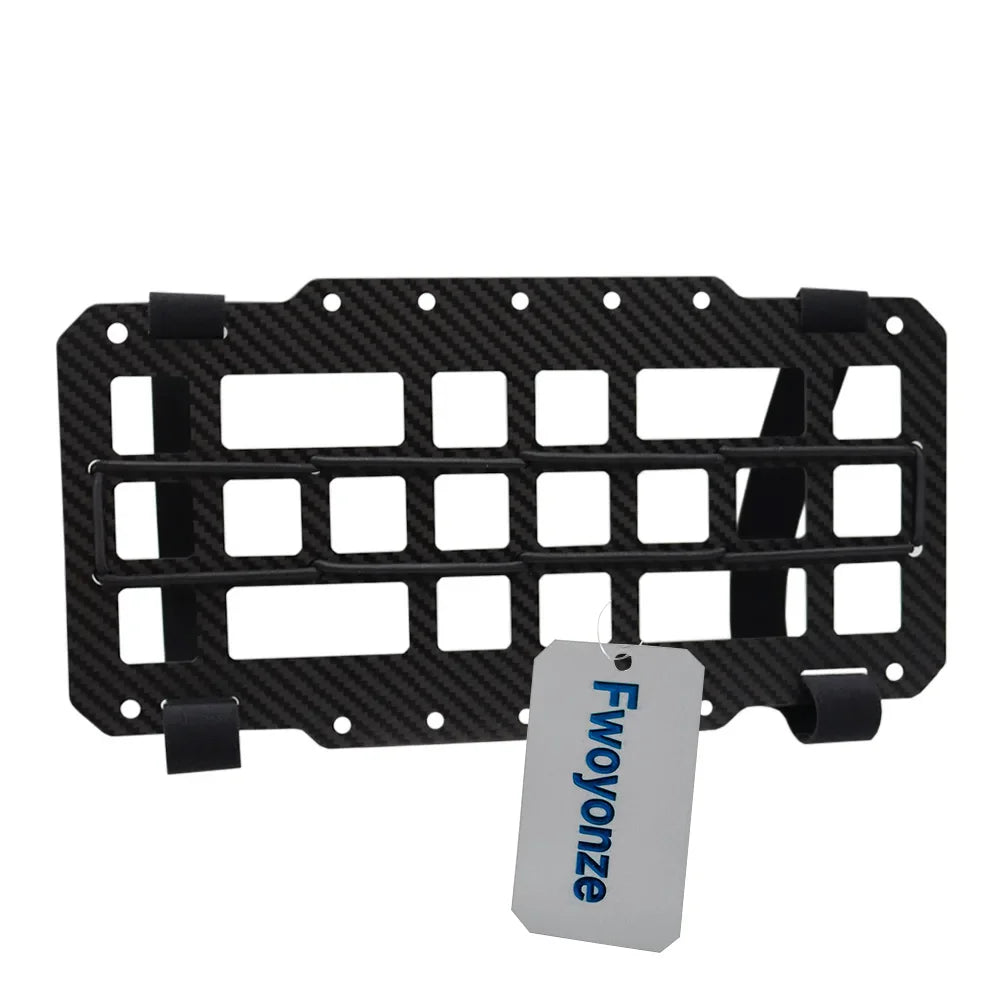 Fwoyonze Carbon Fiber Tactical Car Visor Organizer EDC Tool Hanger For Vehicle SUV, Truck Rigid Molle Panel Hunting Airsoft Gear