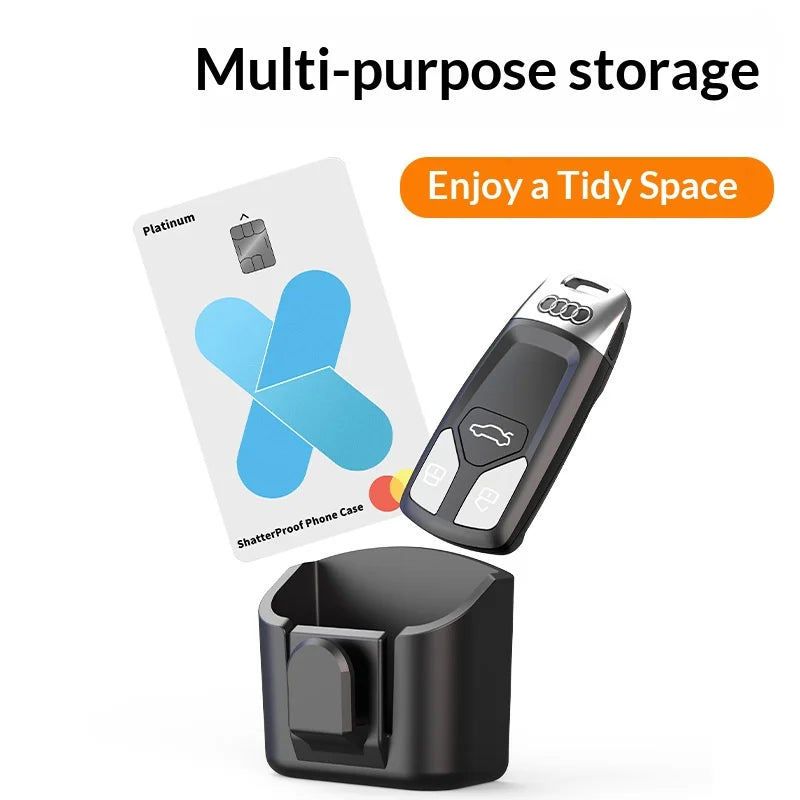 Car Key Storage Box Storage Box for Vehicle Supplies Dashboard Central Control Console Highspeed Toll Card Storage Box Card Slot