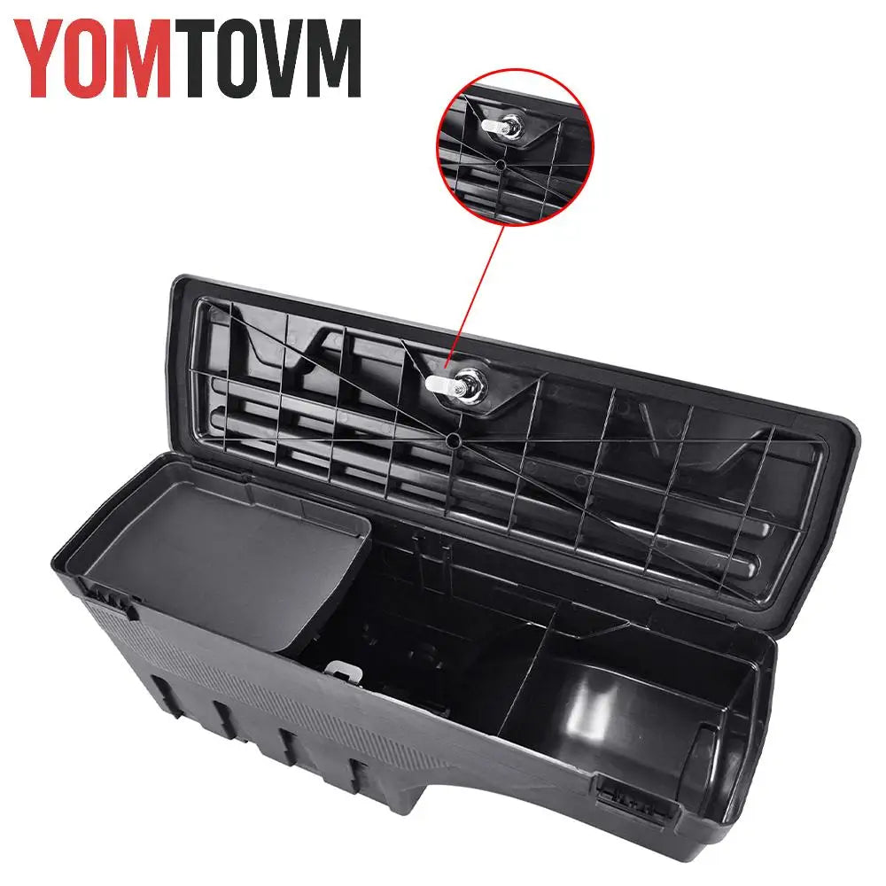 Truck Bed Storage Box for Ford F-150 2015 2016 - 2021 Left or Right Side Rear Trunk Tool Box Organizer Case ABS Waterproof Black
