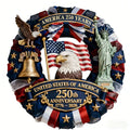 America 250th Anniversary Wreath Decor 1776-2026 Patriotic USA 250 Years Wall Hanging Ornament Independence Day Party Decoration