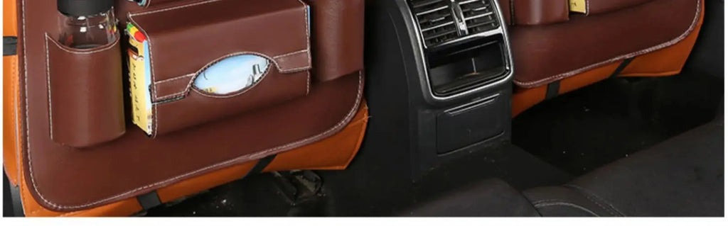Car Back Seat Storage Holder Multi-Pocket Waterproof Organizer Large Capacit with Foldable Tray Cup/Tissue Holder Storage Pocket