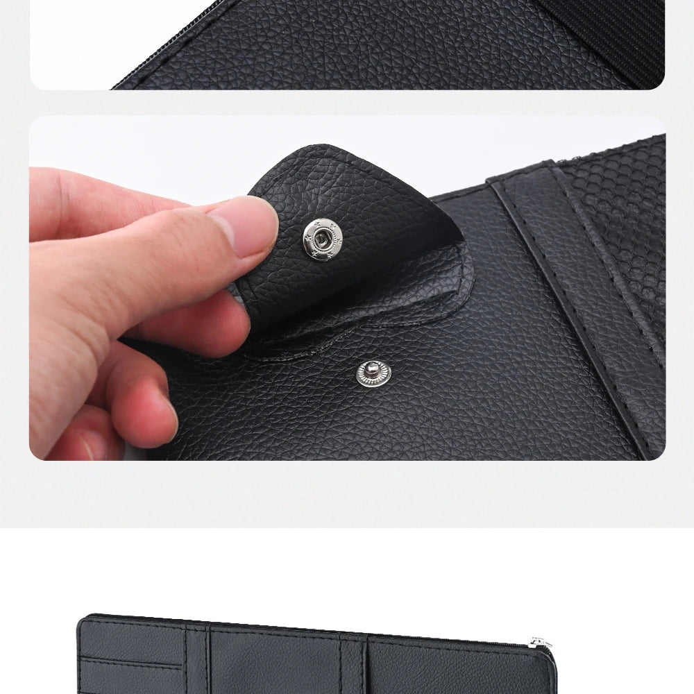 JFBONIN Car Sun Visor Organizer Storage Box with Sunglasses Clip Business Card Holder Bill Pen Holder - Vehicle Interior Accesso
