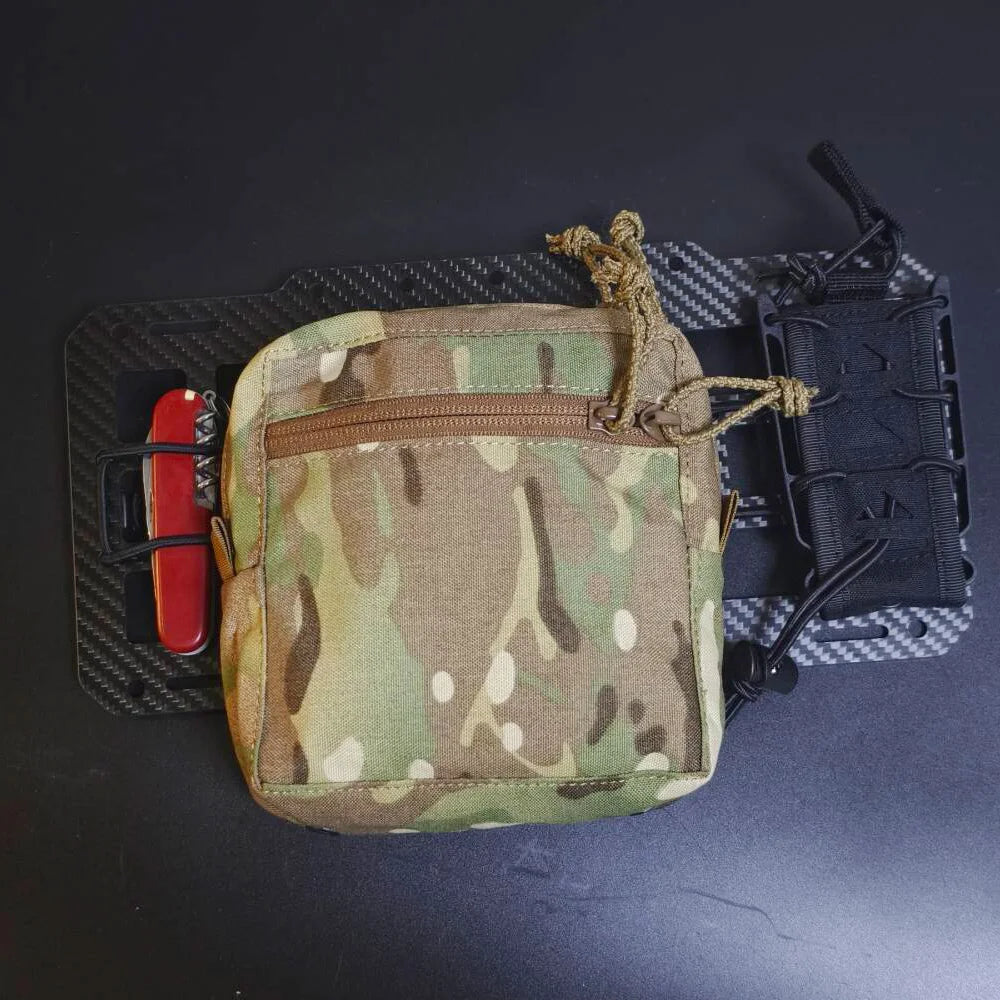 Fwoyonze Carbon Fiber Tactical Car Visor Organizer EDC Tool Hanger For Vehicle SUV, Truck Rigid Molle Panel Hunting Airsoft Gear