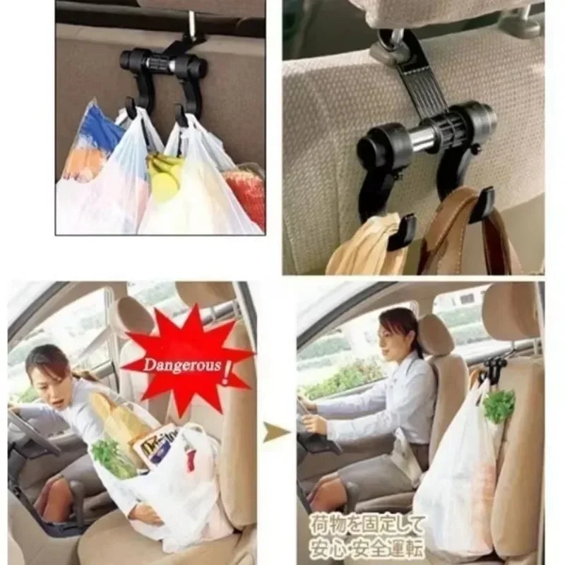 Car Seat Back Storage Hooks – Universal Hanger Bag Holder (2-Pack)