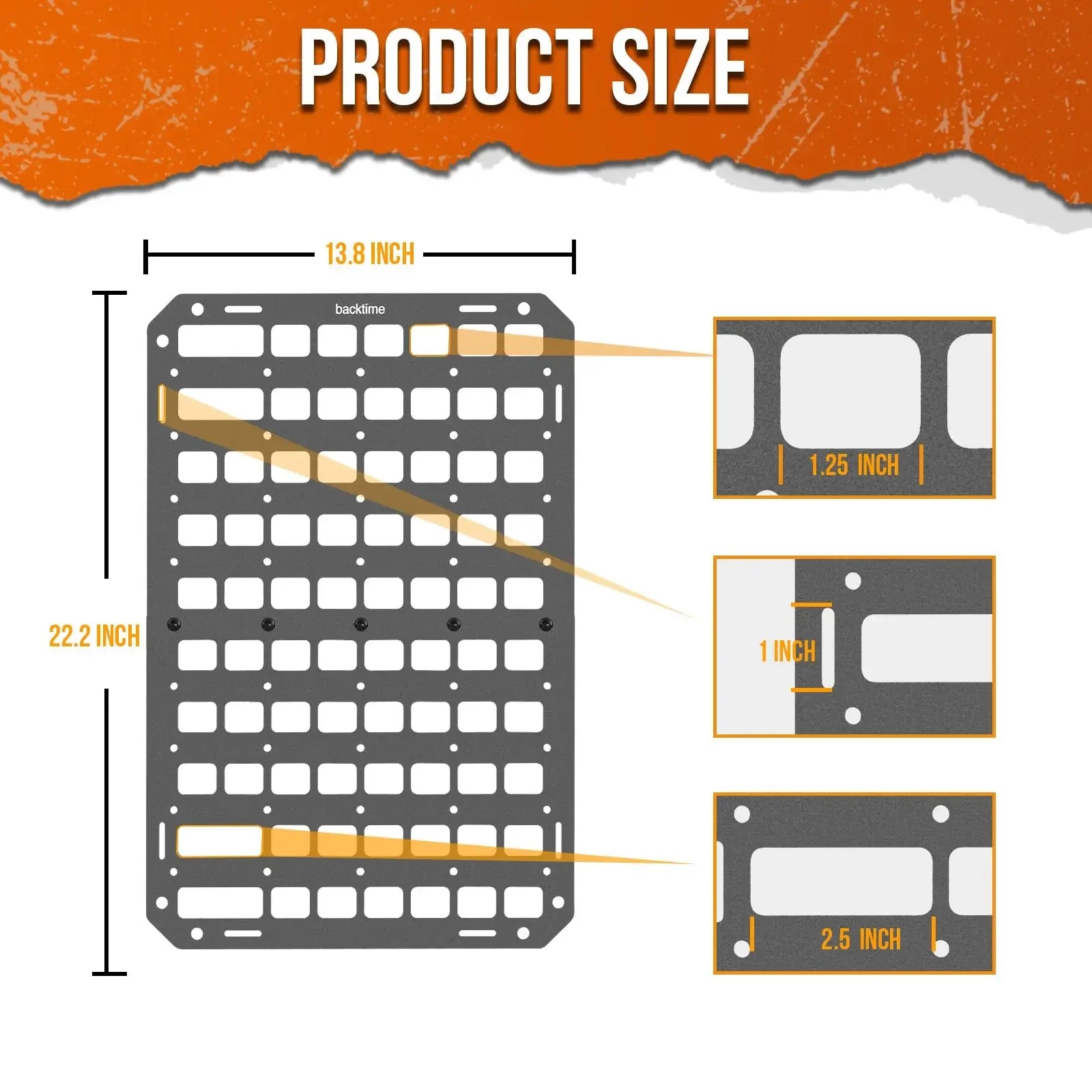 Car Seat Back Tactical Molle Panel Multifunctional Adjustable Seat Mesh Storage Organizer Tactical Vehicle Storage Hanging Plate