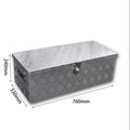 Heavy Duty Aluminum Truck Bed Tool Box with Side Handle & Lock - Diamond Tread Pattern