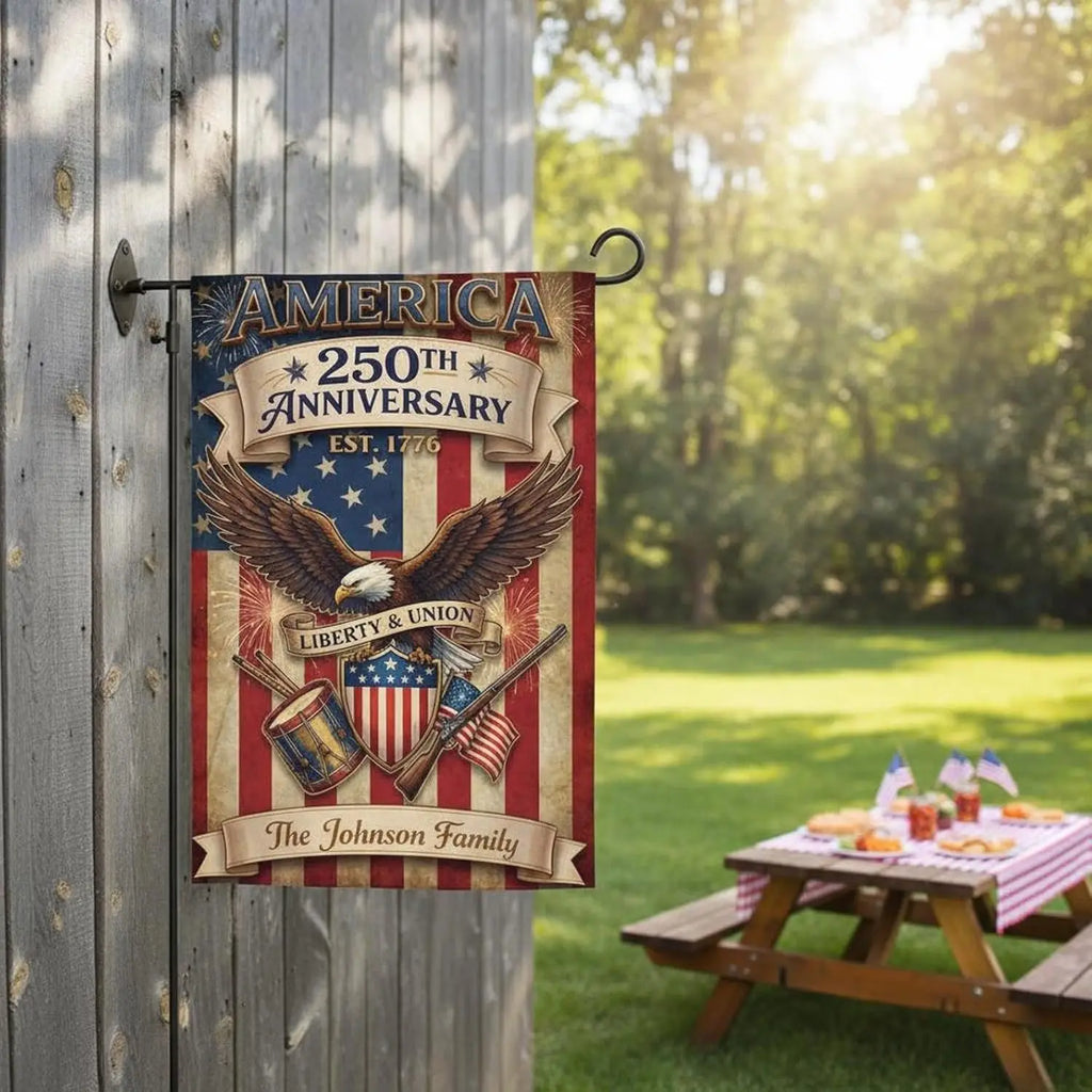 Customized 250th Anniversary USA Flags, USA 4th of July Patriotic Yard Sign, Liberty Of Statue America Garden Flags, 250 Yea AAS