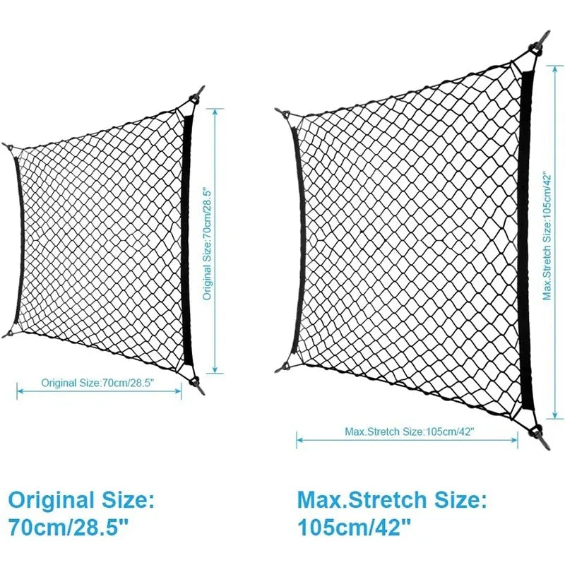 Nylon Car Rear Cargo Net Trunk Storage Organizer - Durable Net for Vehicle Trunk Organization