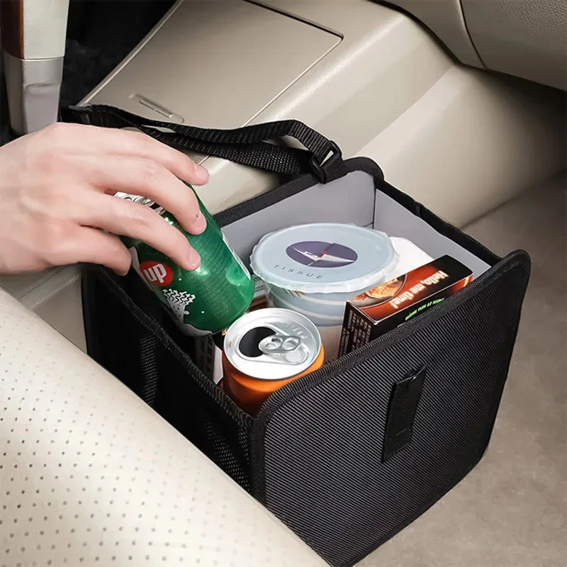 Car Hanging Trash Can Multipurpose Waterproof Backseat Organizer, Universal Vehicle Storage Bin for Snack Wrappers