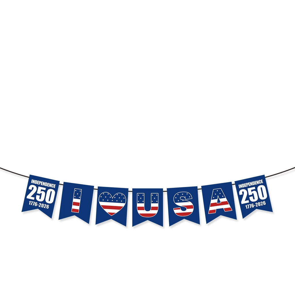 2026 America 250th Anniversary Party Decoration 1776-2026 Usa July 4th Flag Banner Pennant Wholesale