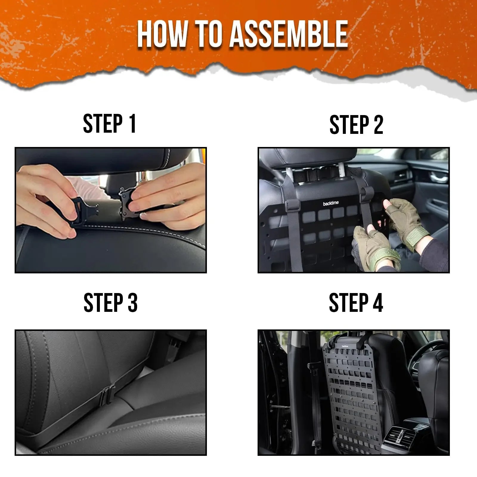 Car Seat Back Tactical Molle Panel Multifunctional Adjustable Seat Mesh Storage Organizer Tactical Vehicle Storage Hanging Plate