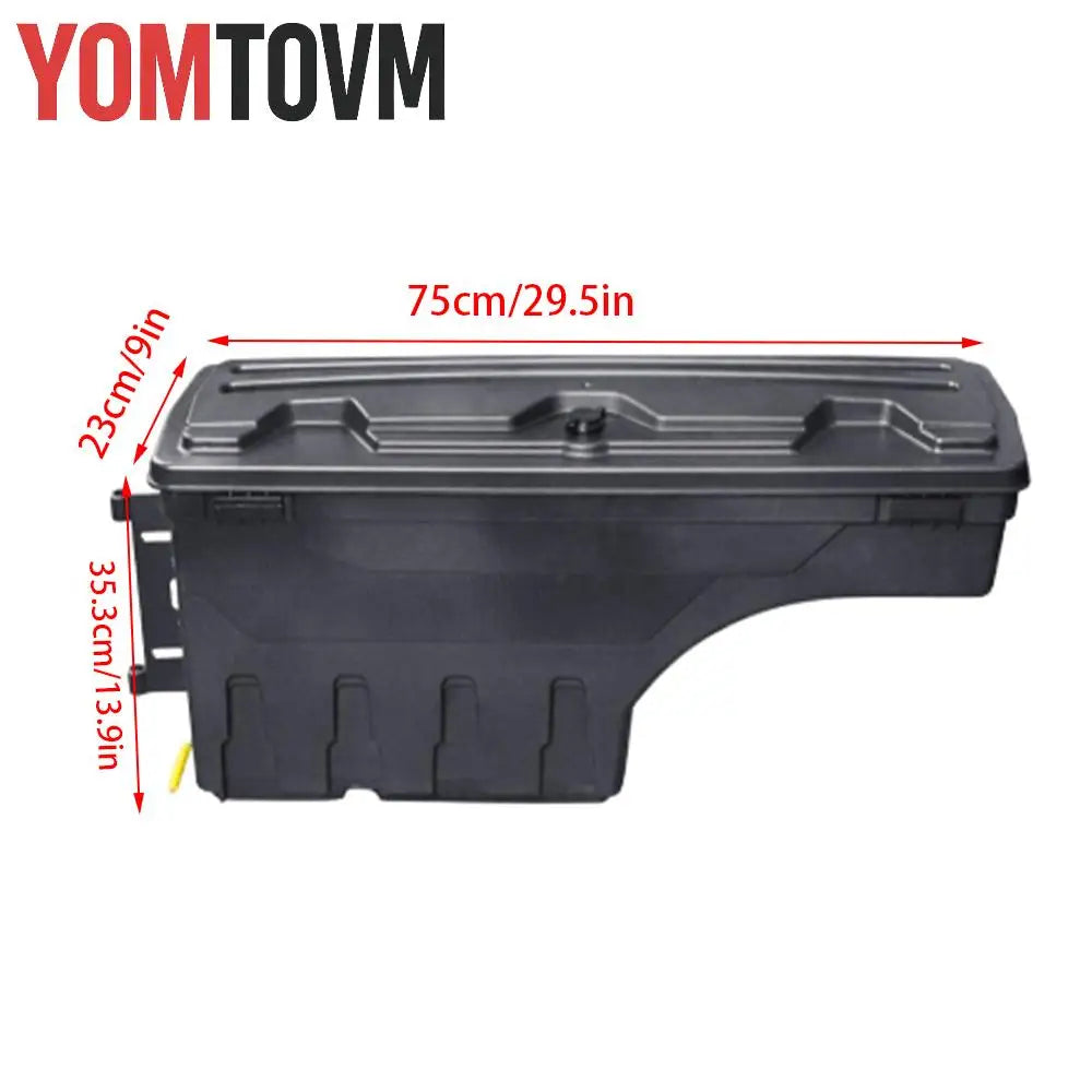 Truck Bed Storage Box for Ford F-150 2015 2016 - 2021 Left or Right Side Rear Trunk Tool Box Organizer Case ABS Waterproof Black