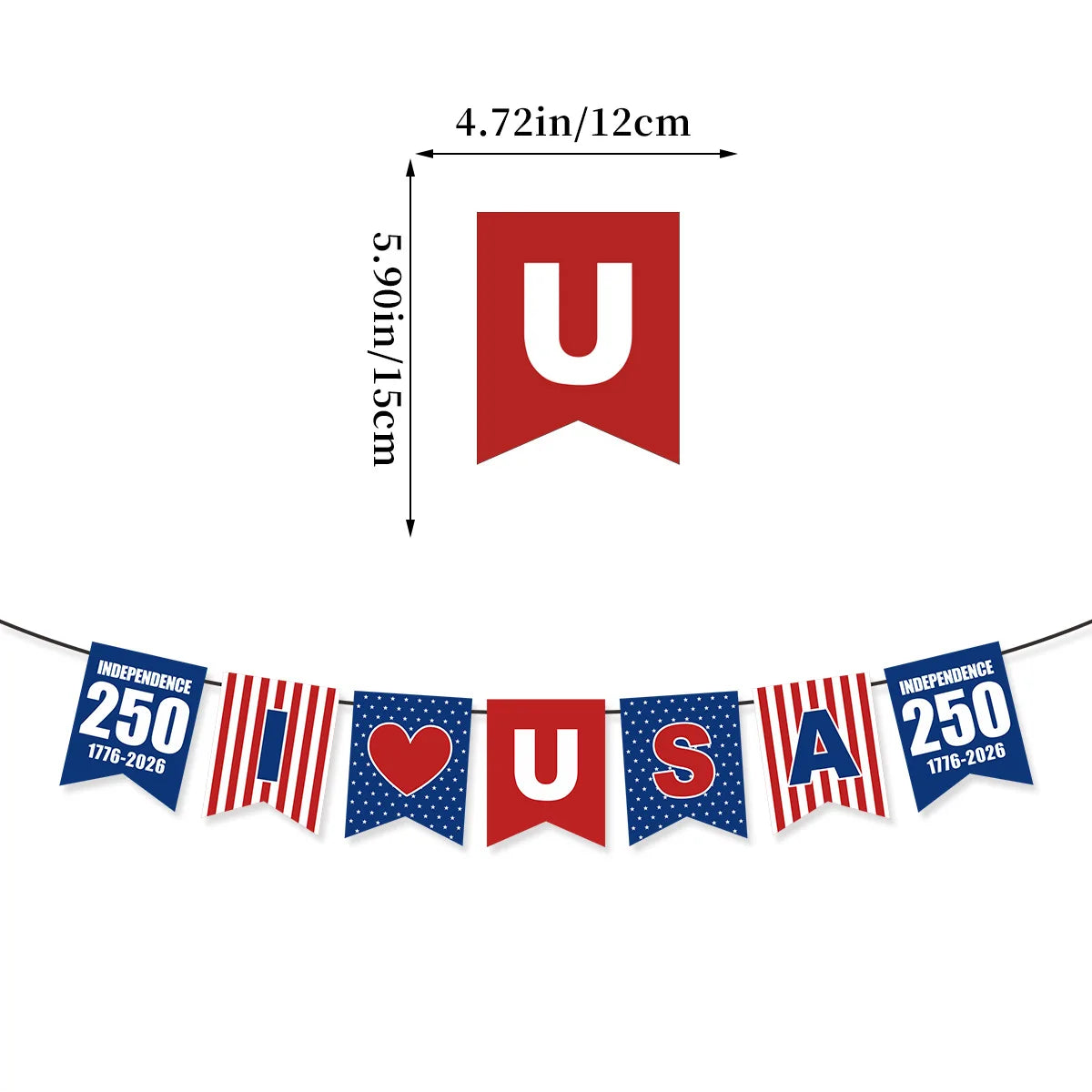 2026 America 250th Anniversary Party Decoration 1776-2026 Usa July 4th Flag Banner Pennant Wholesale