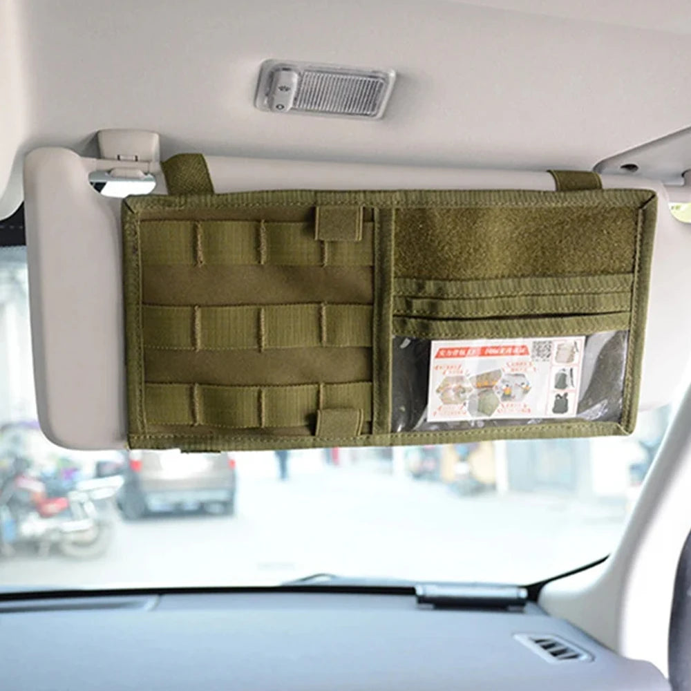 Car Sun Visor Organizer Universal Car Sunshade Storage Clip for Car Accessories Storage Holder Molle Hunting Gears Bag