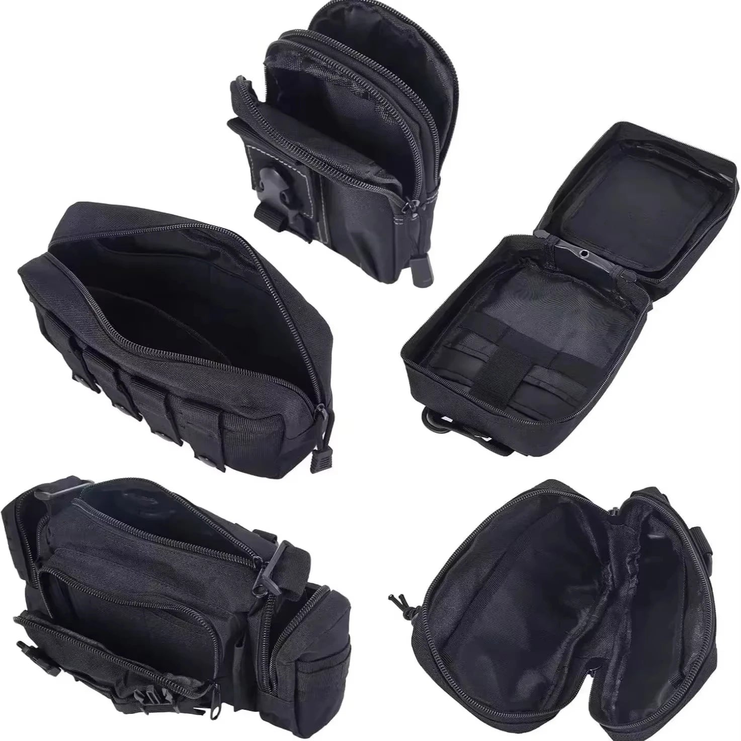 Tactical Seat Back Organizer Vehicle Molle Panel Storage, With 5 Detachable Molle Pouches, Universal Car Seat Organizer