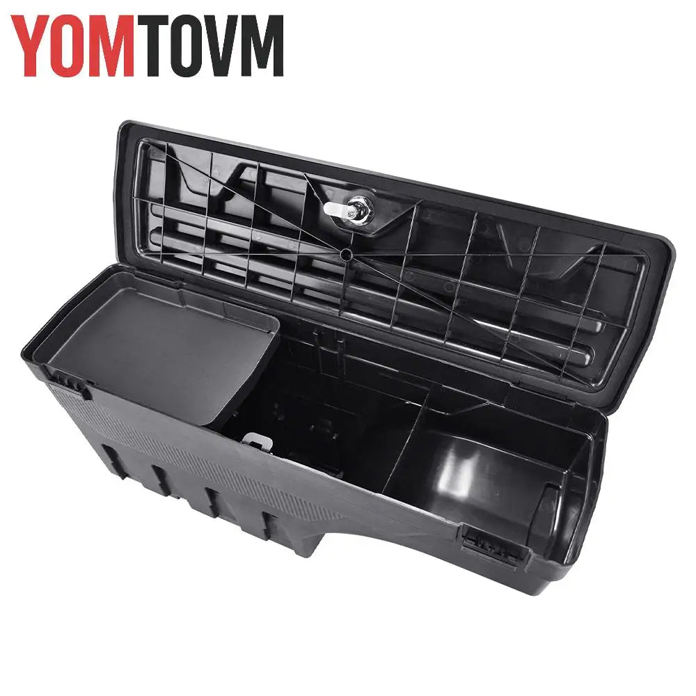 Truck Bed Storage Box for Ford F-150 2015 2016 - 2021 Left or Right Side Rear Trunk Tool Box Organizer Case ABS Waterproof Black
