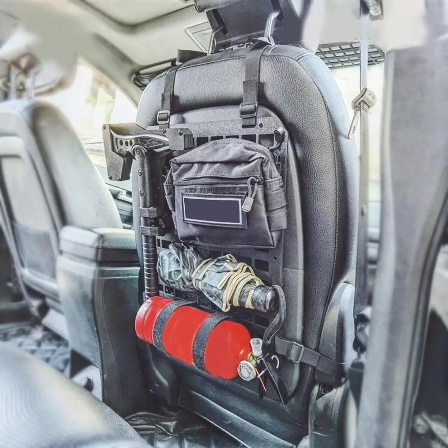Car Seat Back Tactical Molle Panel Multifunctional Adjustable Seat Mesh Storage Organizer Tactical Vehicle Storage Hanging Plate