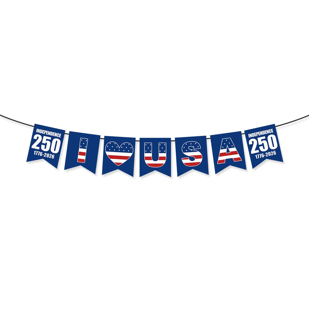 2026 America 250th Anniversary Party Decoration 1776-2026 Usa July 4th Flag Banner Pennant Wholesale