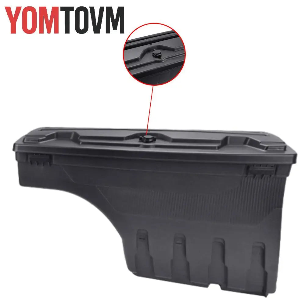 Truck Bed Storage Box for Ford F-150 2015 2016 - 2021 Left or Right Side Rear Trunk Tool Box Organizer Case ABS Waterproof Black