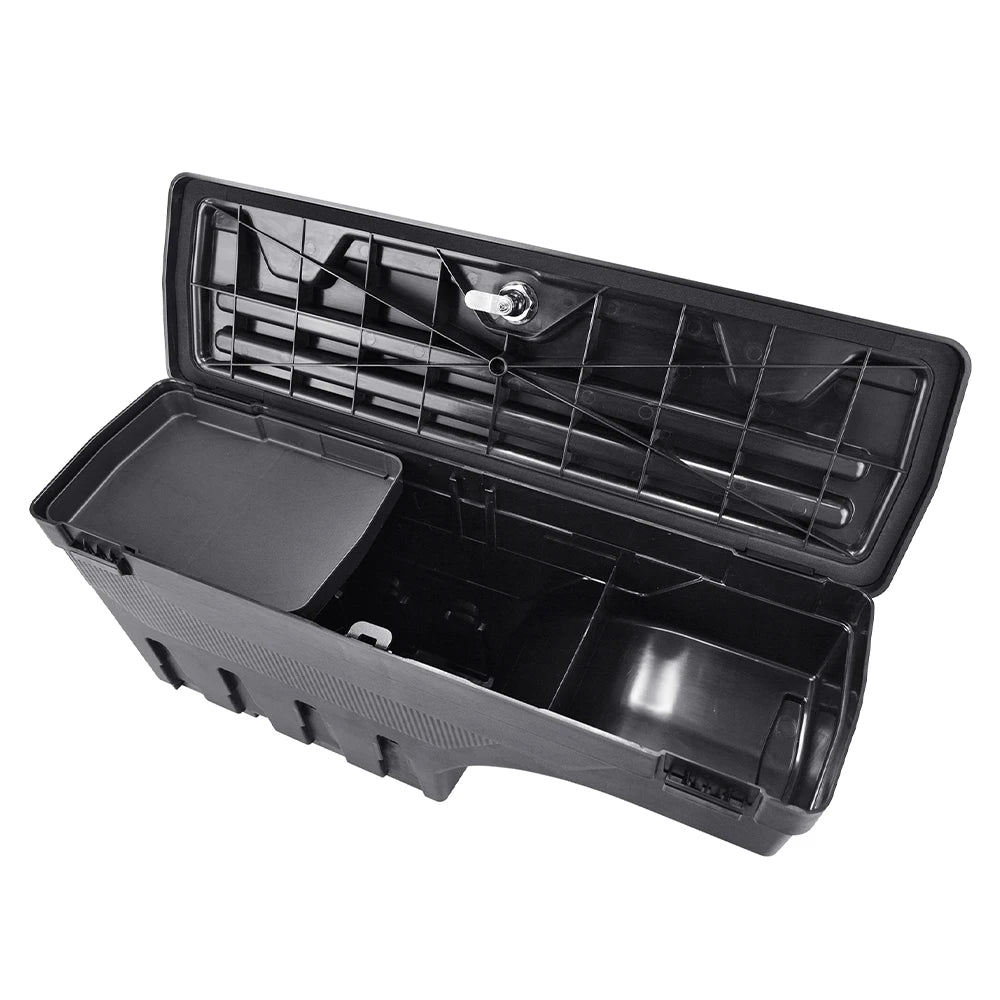 Truck Bed Storage Box for Ford F-150 2015 2016 - 2021 Left or Right Side Rear Trunk Tool Box Organizer Case ABS Waterproof Black