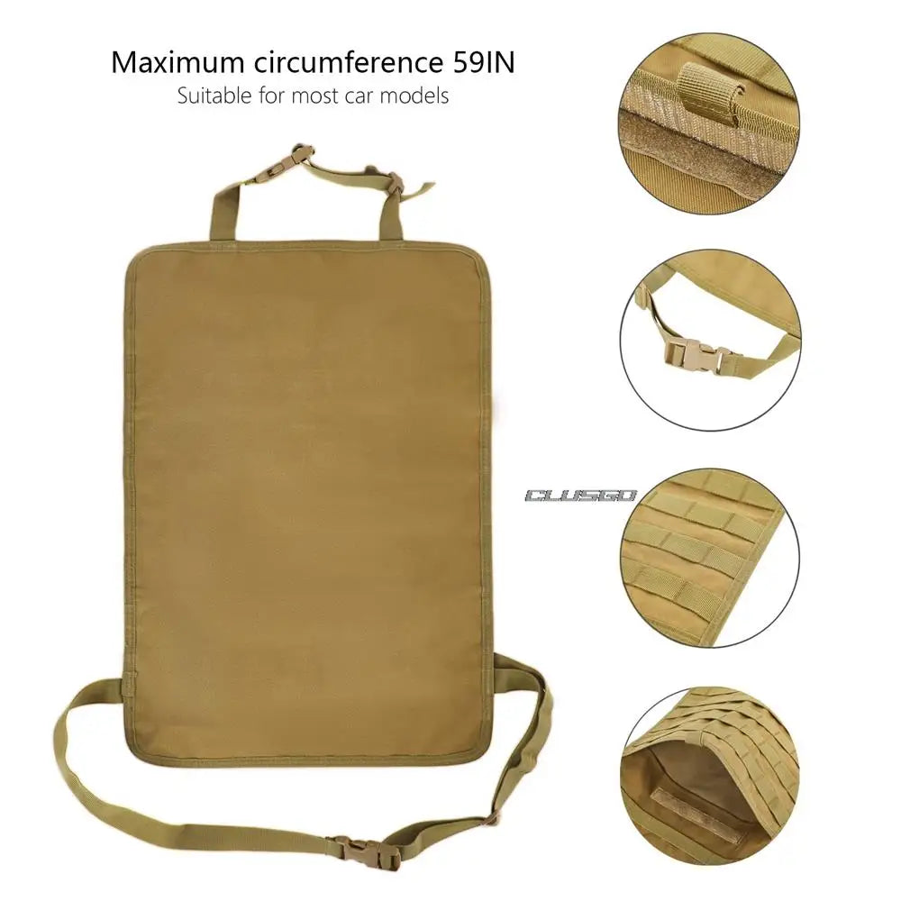 Tactical MOLLE Seat Back Organizer with 5 Detachable Pouches