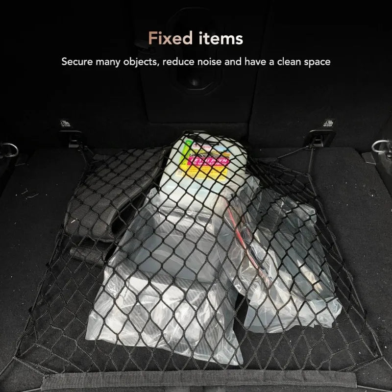 Nylon Car Rear Cargo Net Trunk Storage Organizer - Durable Net for Vehicle Trunk Organization