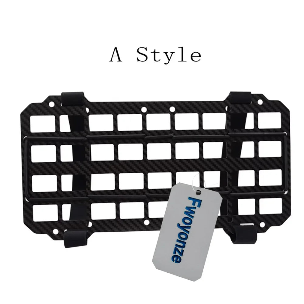 Fwoyonze Carbon Fiber Tactical Car Visor Organizer EDC Tool Hanger For Vehicle SUV, Truck Rigid Molle Panel Hunting Airsoft Gear