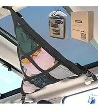 Extra Large Car Ceiling Cargo Net 43.3x27.5in, SUV Van Truck Roof Storage Organizer, Overhead Mesh Holder for Travel