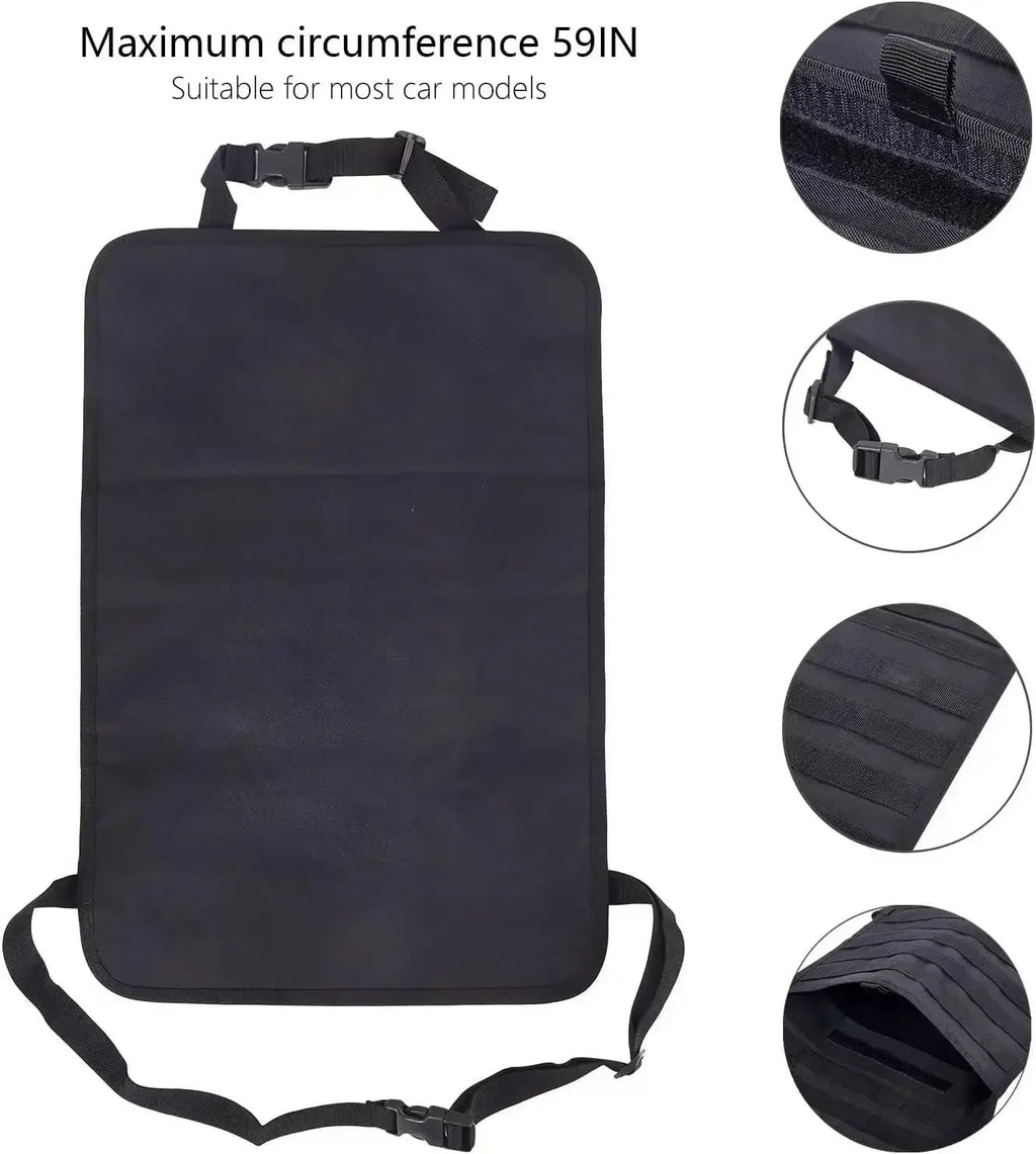 Tactical Seat Back Organizer Vehicle Molle Panel Storage, With 5 Detachable Molle Pouches, Universal Car Seat Organizer