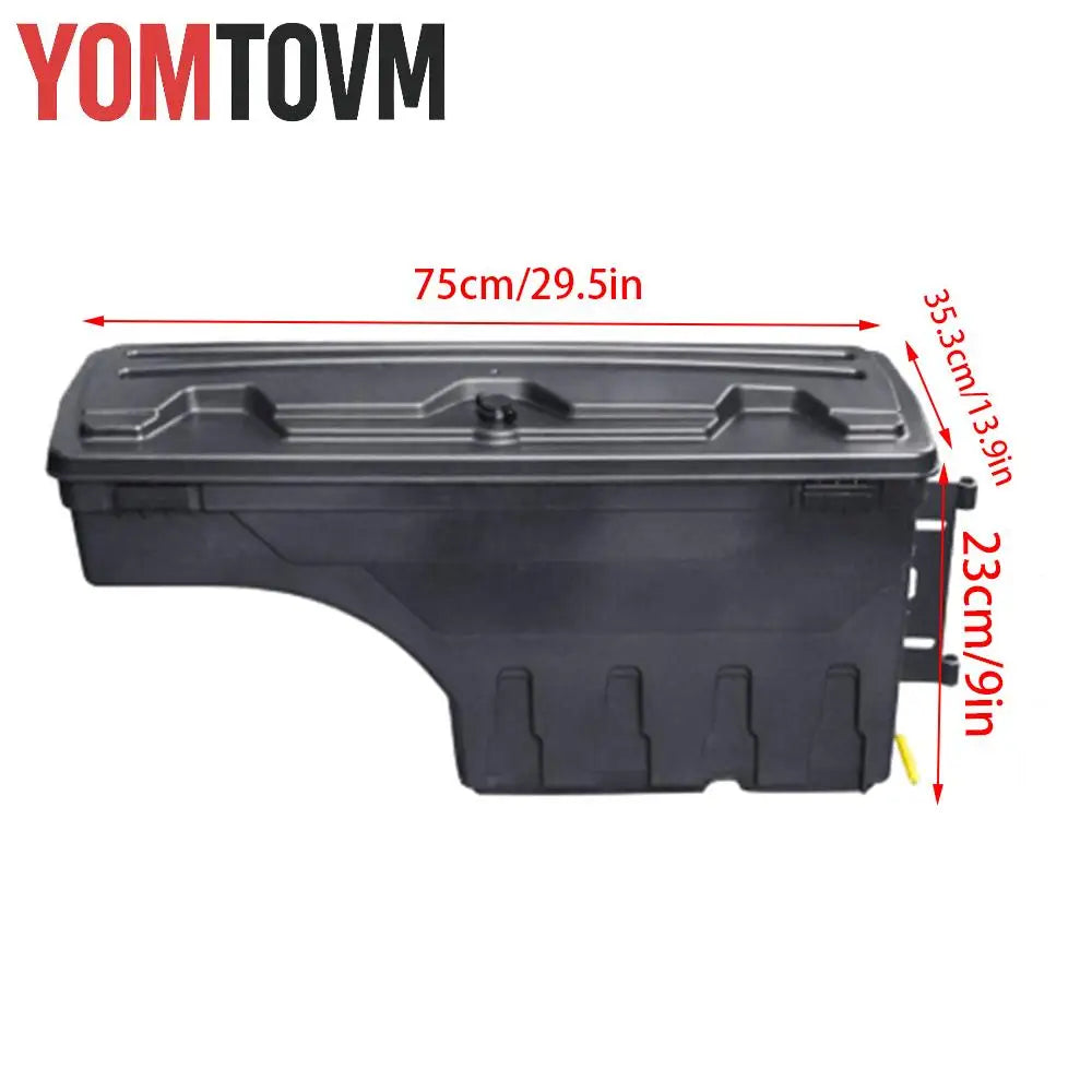 Truck Bed Storage Box for Ford F-150 2015 2016 - 2021 Left or Right Side Rear Trunk Tool Box Organizer Case ABS Waterproof Black