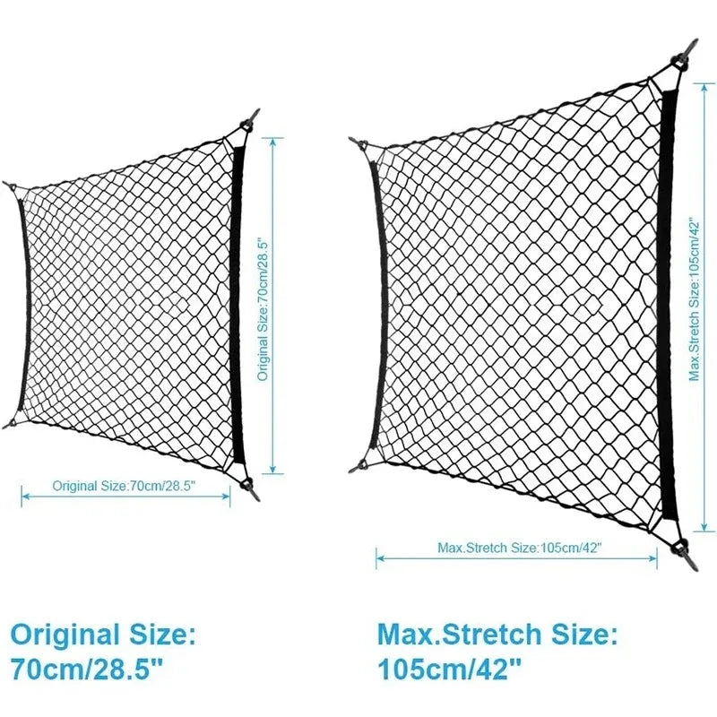 Nylon Car Rear Cargo Net Trunk Storage Organizer - Durable Net for Vehicle Trunk Organization
